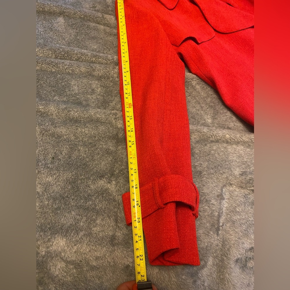 Anne Klein Short Trench Crepe
Drapey Front Jacket Memling Red
Women Size… - Picture 12 of 16